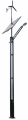 Lampe LED hybride solaire-éolienne 96 W / panneaux 2x200 W / turbine 300 W / 8 m / 240 Ah